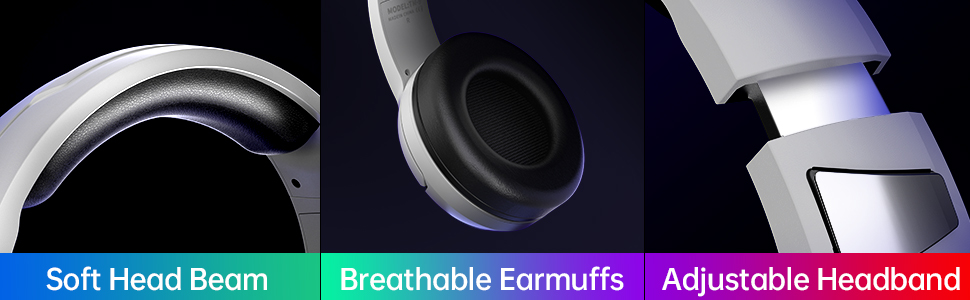 over ear gaming headset with mic rgb lights