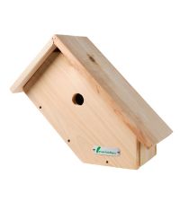 Side view wooden bird box