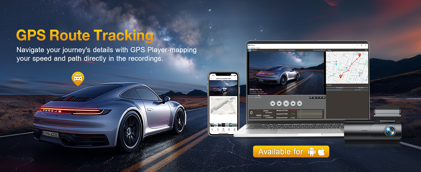 4k dash cam front and rear wifi gps