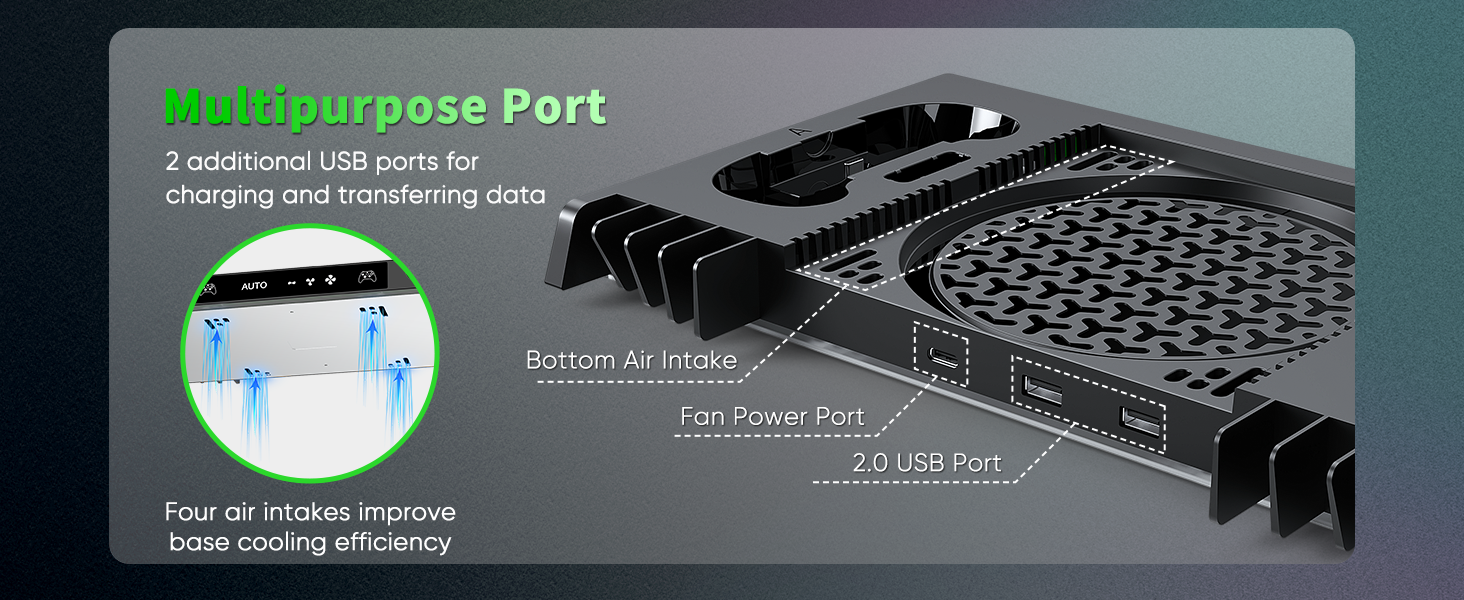 rgb cooling stand for xbox series x with controller charger