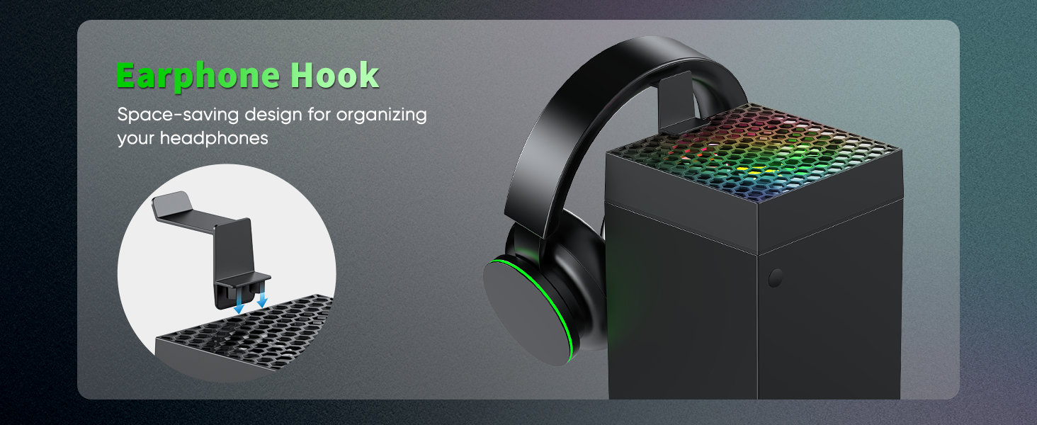 rgb cooling stand for xbox series x with controller charger