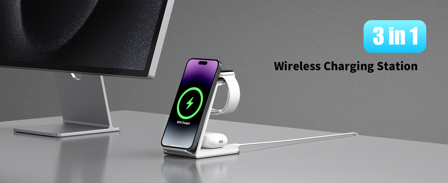3 in 1 wireless charging station