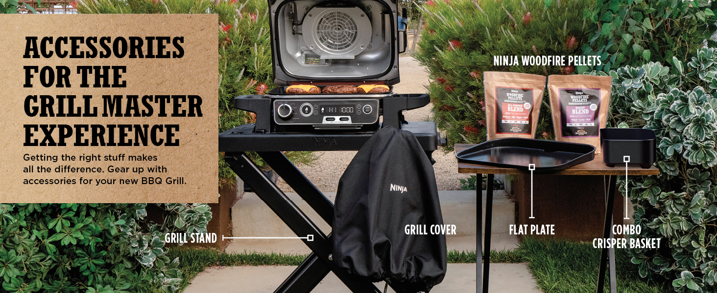 Ninja Woodfire Electric BBQ Grill & Smoker [OG751UKAMZ], 7-in-1 Outdoor Grill 