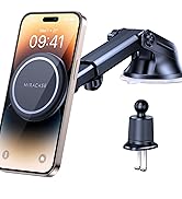 Miracase Fits for MagSafe Car Mount, [Upgraded Suction& Long Arm] Magnetic Phone Holder for Car D...