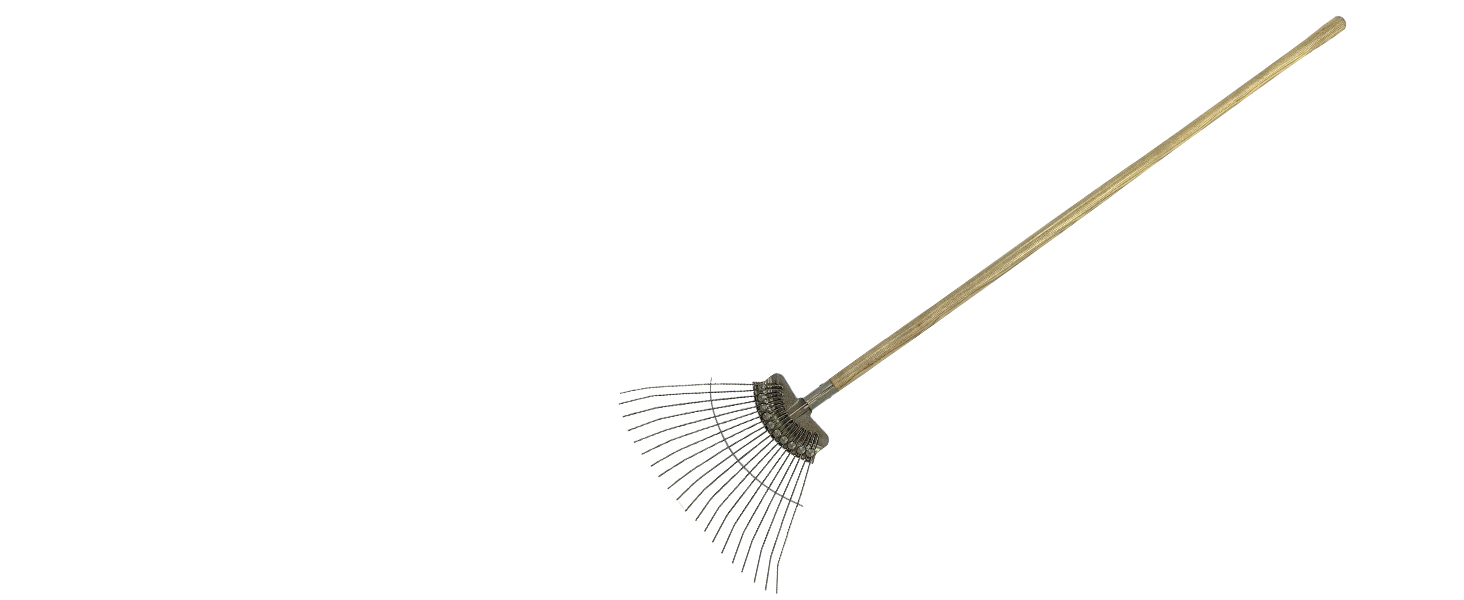 JCB Heritage Lawn Rake 20 Teeth, 520mm Carbon Steel and Ash Handle | JCBHLR01