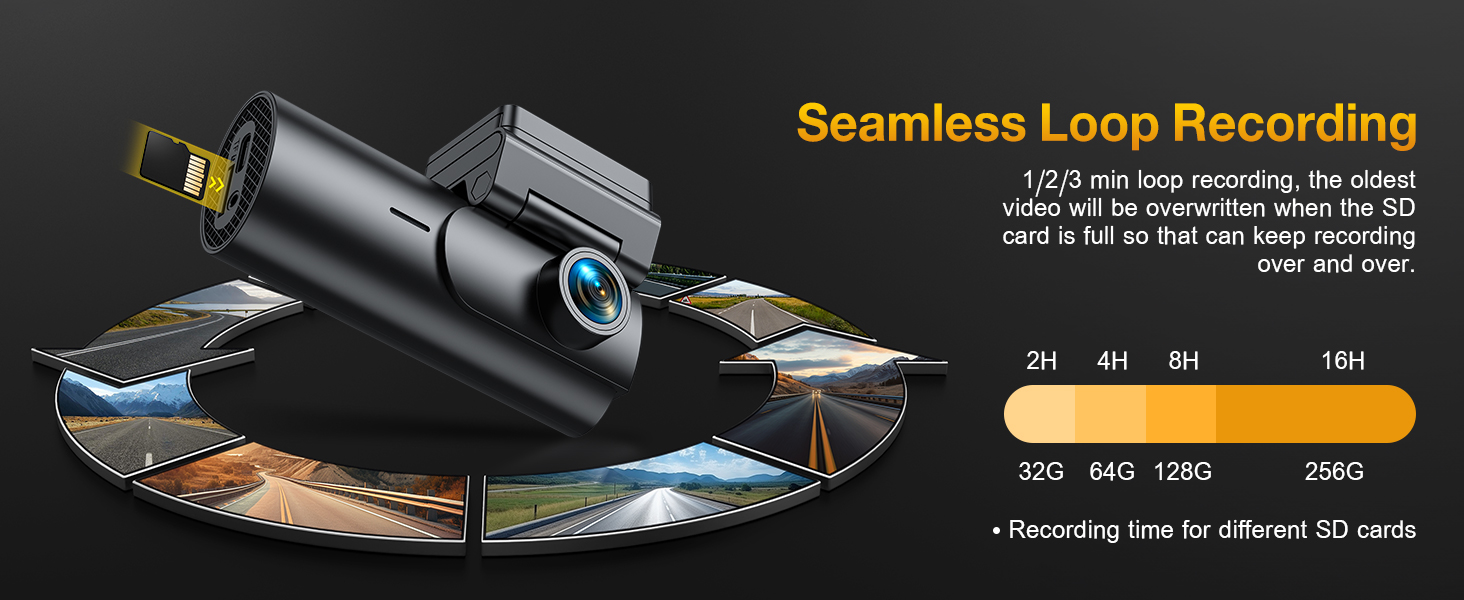 dash cam front and rear loop recording