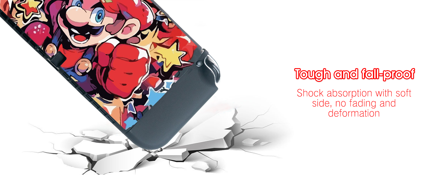 PERFECTSIGHT Case Compatible with Switch,Dockable Cover TPU Protective Switch JoyCon Cover Case