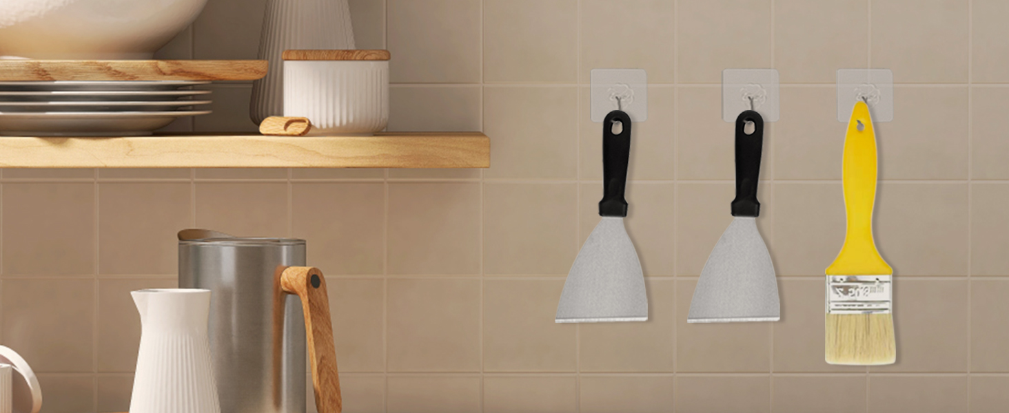 metal spatula, scraper with plastic handle