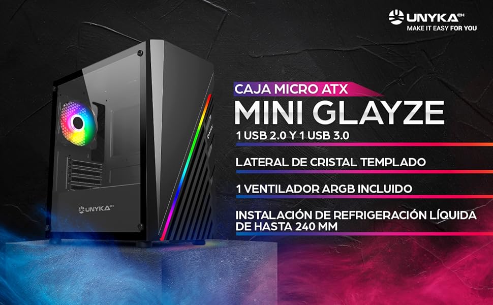 UNYKAch Micro ATX MINI GLAYZE Case UK113021