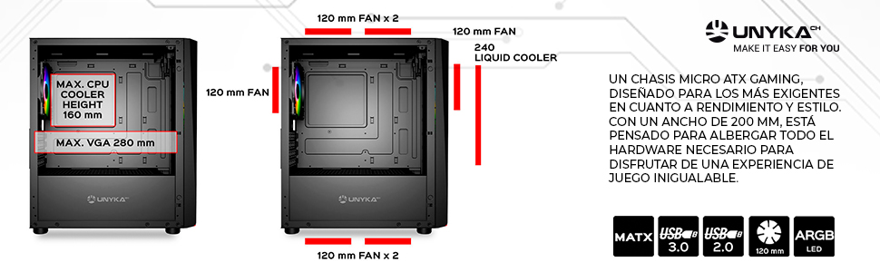 UNYKAch Micro ATX MINI GLAYZE Case UK113021