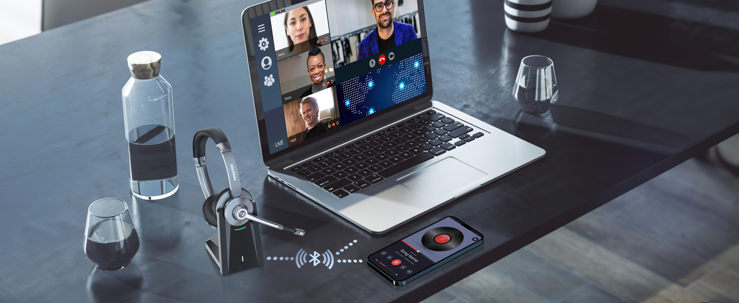 wireless headset with mic for work
