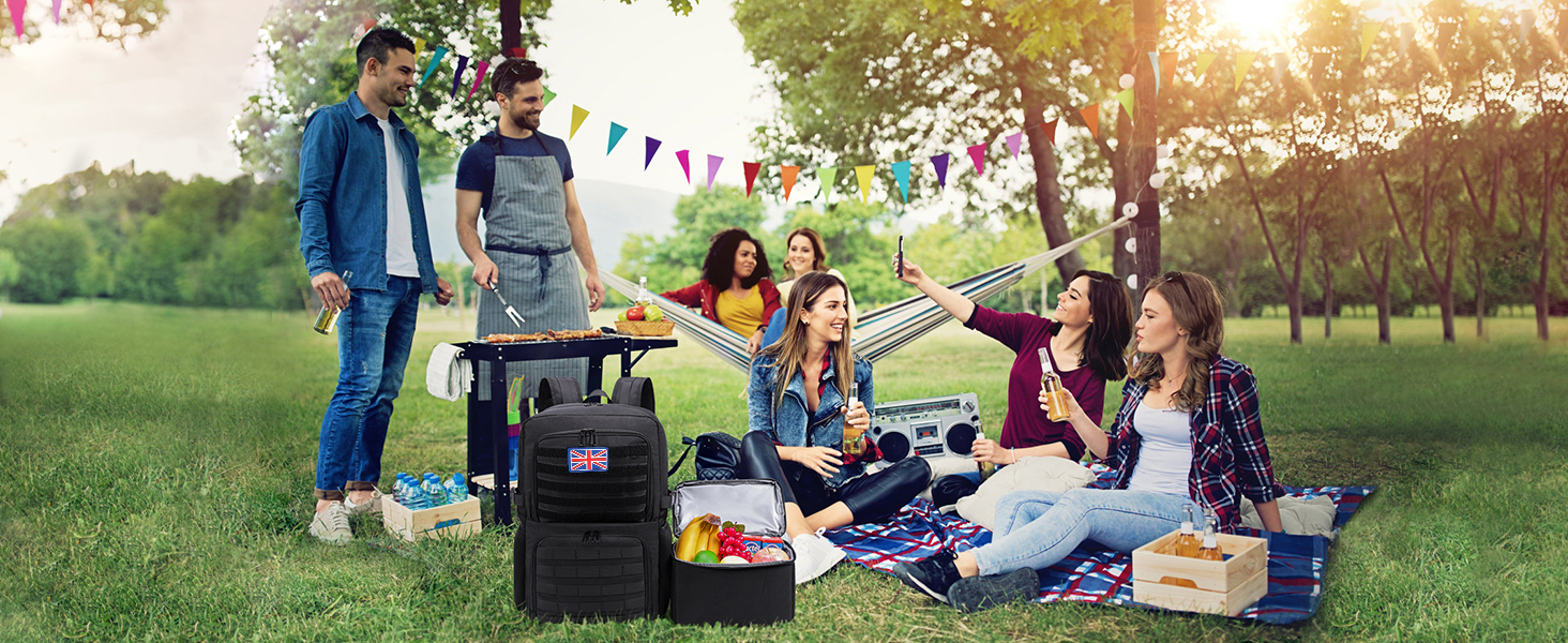 BERTASCHE Lunch Backpack 15.6 inch Laptop Backpack with Lunch Bag