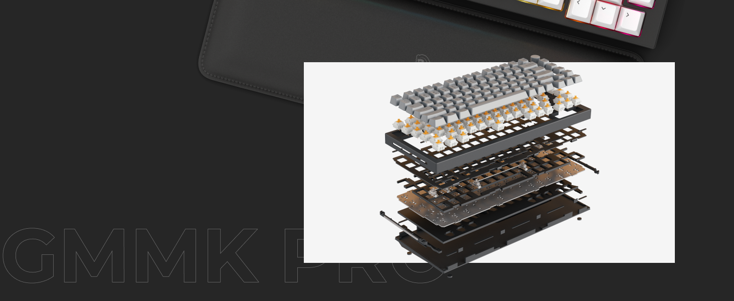 Glorious Gaming GMMK PRO 75% - Modular Mechanical Gaming Keyboard, TKL, 1.5kg Frame, Customisable