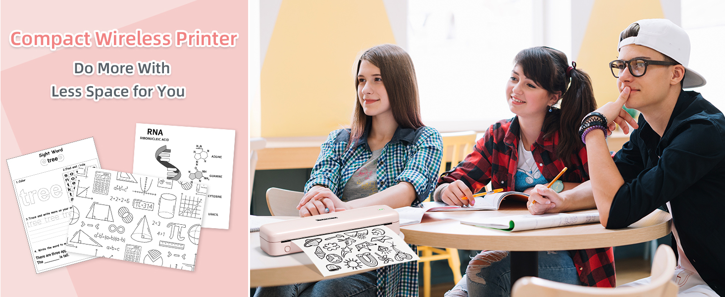 phomemo m834 thermal portable printer a4 bluetooth inkless wireless mobile no ink multifunction