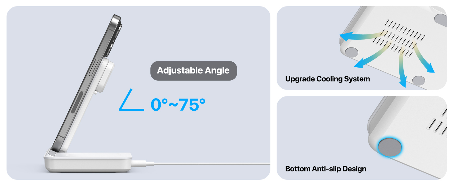 3 in 1 foldable wireless charging station