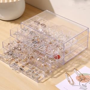 Ring Box,Jewellery Organiser,Earring Storage Organiser,Acrylic Drawer Organiser,Boxes & Organisers