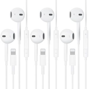 3 Pack Wired iPhone Earphones [MFi Certified] In-Ear Headphones