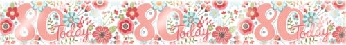 Banner 80th Birthday Female | 80th Birthday Party Banner for Wome