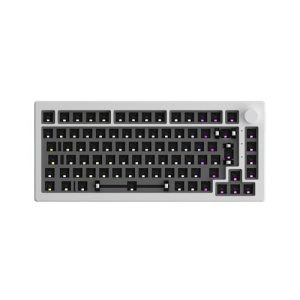 Akko 5075S ISO Gaming Keyboard DIY Kit Hot Swappable Gasket Mount PCB Plate Mechanical keyboard Kit with South-facing LEDS VIA Programmable for Win/Mac(White)