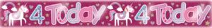 Banner 4th Birthday Female | 4th Birthday Party Banner for Girls