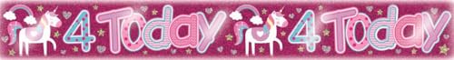 Banner 4th Birthday Female | 4th Birthday Party Banner for Girls