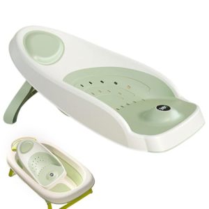 Baby Bath Support - New-Born Bathtub with Thermometer Foldable Baby Bathtub Baby Bather