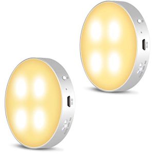 Warm LED Motion Sensor Light - Daffodil LEC022 - Sensor Lights for Stairs/Night Light - Magnetic Attachment or 3M Stick Method Wall Safe Lighting - Motion Detectors 1.5 Metres 120 Degrees - 2 Pack            [Energy Class G]