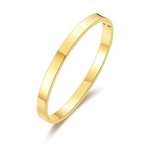 Philip Jones Gold Plated Stainless Steel Polished Bangle (7 Inch)