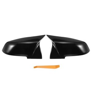 X AUTOHAUX Pair Car Rear View Driver Passenger Side Mirror Cover Cap Replacement Gloss Black for BMW F20 F22 F23 F30 F31 F32 F33 F36 F87 M2 Mirror Guard Covers