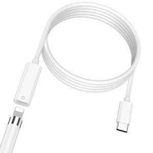 ACANDYA USB C Pencil Adapter for Apple Pencil 1st Generation 3.3ft USB-C to for Lightning Pencil Charger Adapter for iPad 10th Gen Type-C iPencil Dongle Cable Connector for Apple Pencil 1 iPad 1