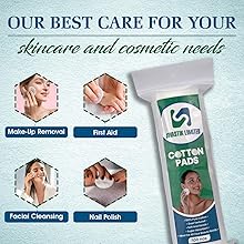 Make Up Remover, Nail Polish Remover, Lint-Free Super Soft Round shaped 100% Pure Cotton