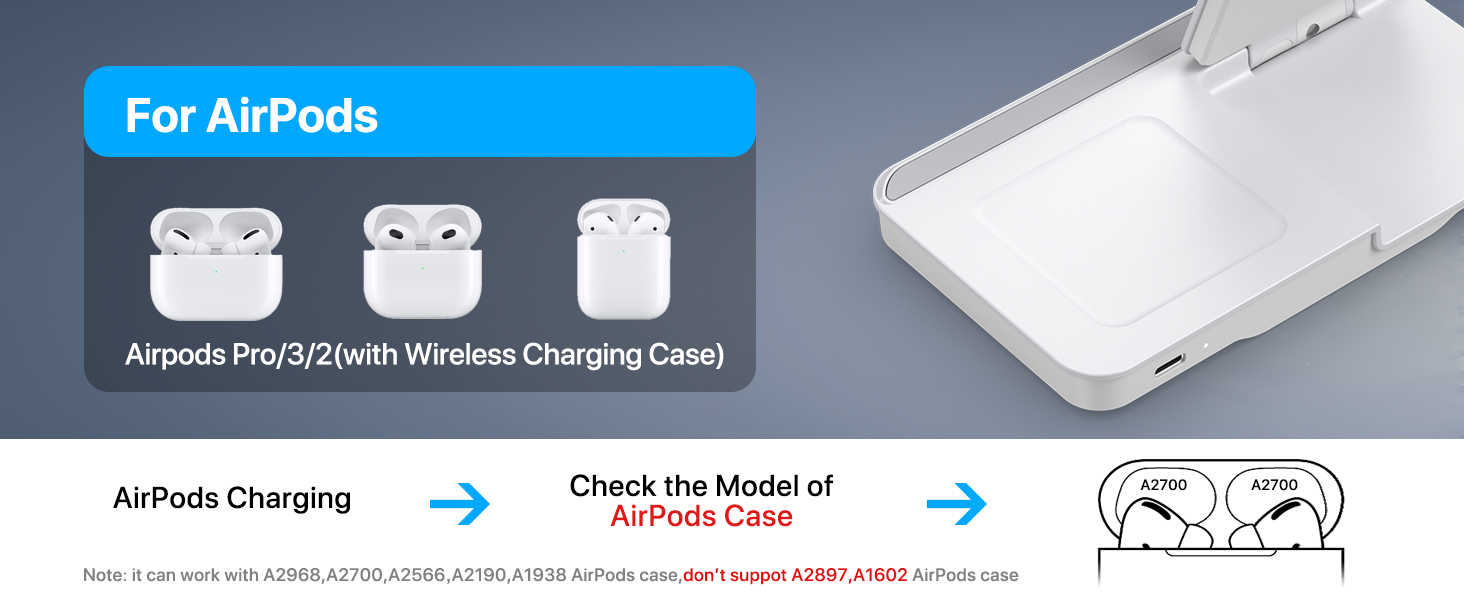 3 in 1 foldable wireless charging station