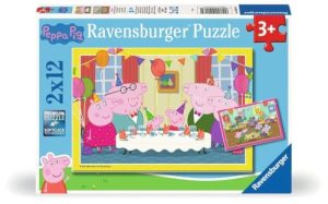 Ravensburger 12004017 Peppa Pig Toys for 3 Year Olds-2x 12 Piece Jigsaw Puzzles-Time to Celebrate