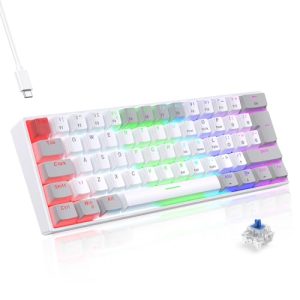 TECURS Gaming Keyboard Mechanical Keyboard Gamer 60% UK-Layout