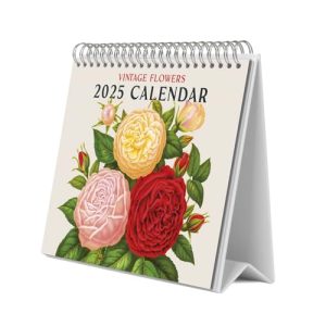 Grupo Erik Desk Calendar 2025 - Flowers | 8 x 7 inches - 20 x 17 cm | 12 Month Desk Planner