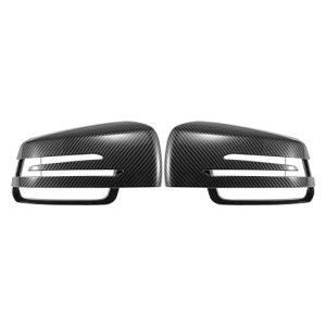 X AUTOHAUX Pair Car Rear View Driver Passenger Side Mirror Cover Cap Replacement Black Carbon Fiber for Mercedes Benz a Class B Class C Class Mirror Guard Covers