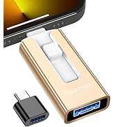 GNASEET USB Stick 256GB for Phone, USB 3.0 Flash Drive High Speed Transfer, 4-in-1 Memory Stick T...