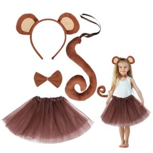EUPSIIU 4 Pieces Monkey Costume Animal Fancy Costume