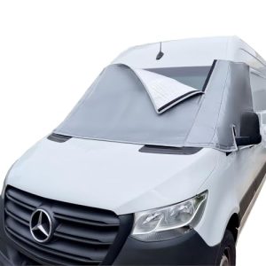 Marvix External Thermal Screen Cab Cover Windscreen for Sprinter 2018 Onwards Motorhome Campervan Blackout Silver Blind