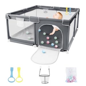 I BUY IT Baby Playpen with Anti-Collision Foam Breathable Mesh
