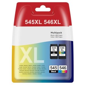 Hanink PG-545XL CL-546XL Ink Cartridges Black Tri-Colour Replacement for Canon 545 546 Ink Cartridges for PIXMA iP2850 MG2400 MG2450 MG2455 MG2500 MG2550 MG2900 MG2920 MG2950 MG305