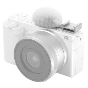 SMALLRIG Cold Shoe Adapter with Furry Windscreen（White） for Sony ZV series cameras 4734