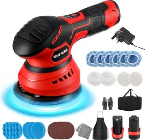 GEARLEADER Cordless Car Buffer Polisher 2800-5500 RPM Electric Battery Polisher with 6 Variable Speed Portable Wireless Buffer Kit for Car Detailing/Waxing/Buffer/Polishing