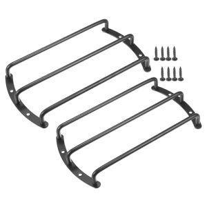 X AUTOHAUX Universal Iron Black 8" Speaker Grill Bar Audio Speaker Subwoofer Grill Grille 8 Inch 3 Bar Speaker Grille Bar Woofer Protective Cover - Pack of 2