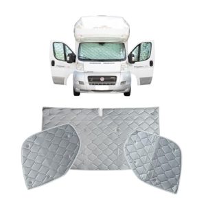 Marvix Internal Cab Screen Thermal Blinds Premium 9 Layer Window Cover For Ford Transit 2015-2024 Motorhome Campervan Silver Insulation Windscreen Shades