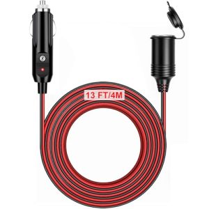 SunnyOcean 13FT/4M Car Cigarette Lighter Extension Cord