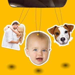 Personalised Air Freshener Car - Custom Air Fresheners with Picture Double-Sided Scents Fresheners Funny Car Air Fresheners with Picture/Logo Dog Portrait Anniversary (Crop)