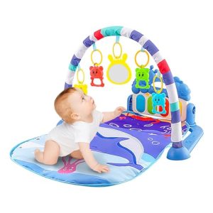 Baby Mat | Baby Piano Gym with Music & Light | Baby Gym Mat 0-6 Months Girls Boys | Babies Activity Gym | Sensory Toys Baby Mats for Floor Newb-o