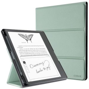 CoBak Tri-fold Case for Kindle Scribe - Premium Folio Leather Cover with Pen Holder
