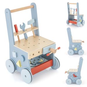 GYMAX Wooden Baby Walker